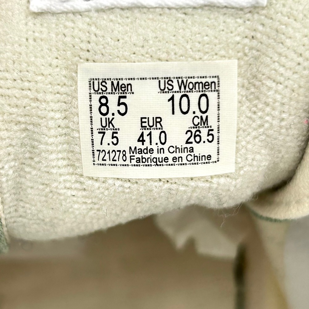 Vans High Top Sneakers in Light Green Marble with White Stripe - Picture 3 of 10